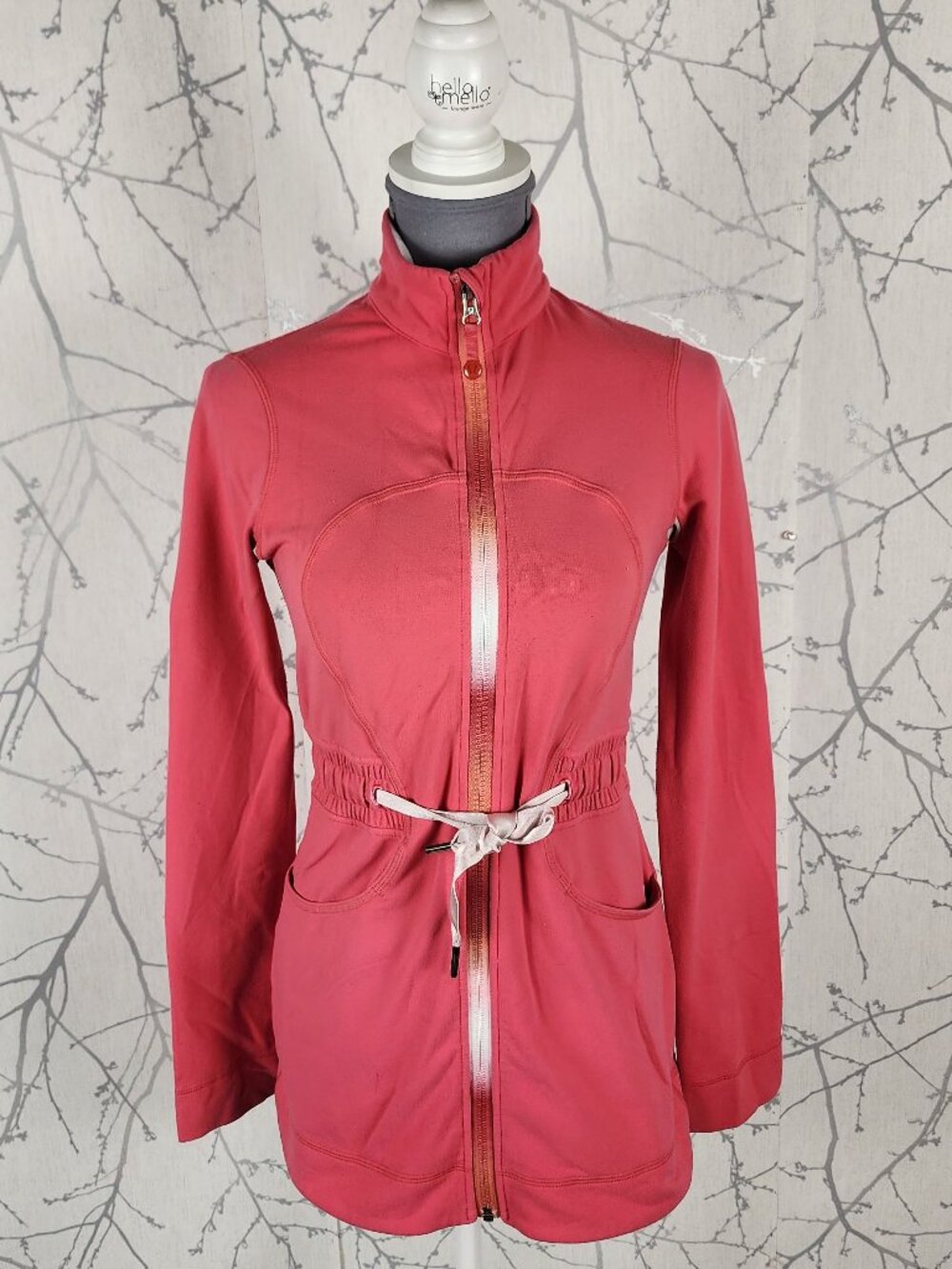 Lululemon Coral Pink Luon Full Zip Cinch Waist Yohair Jacket